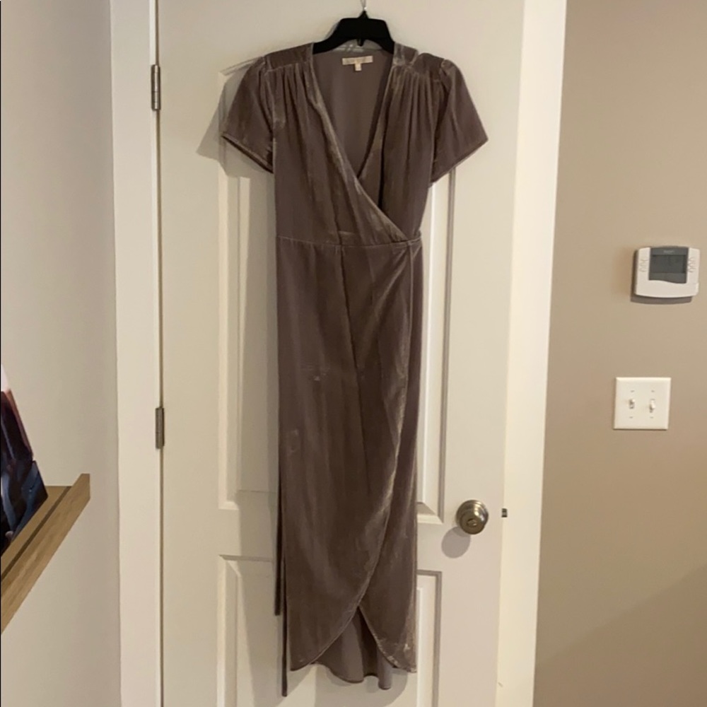 Silver velvet dress